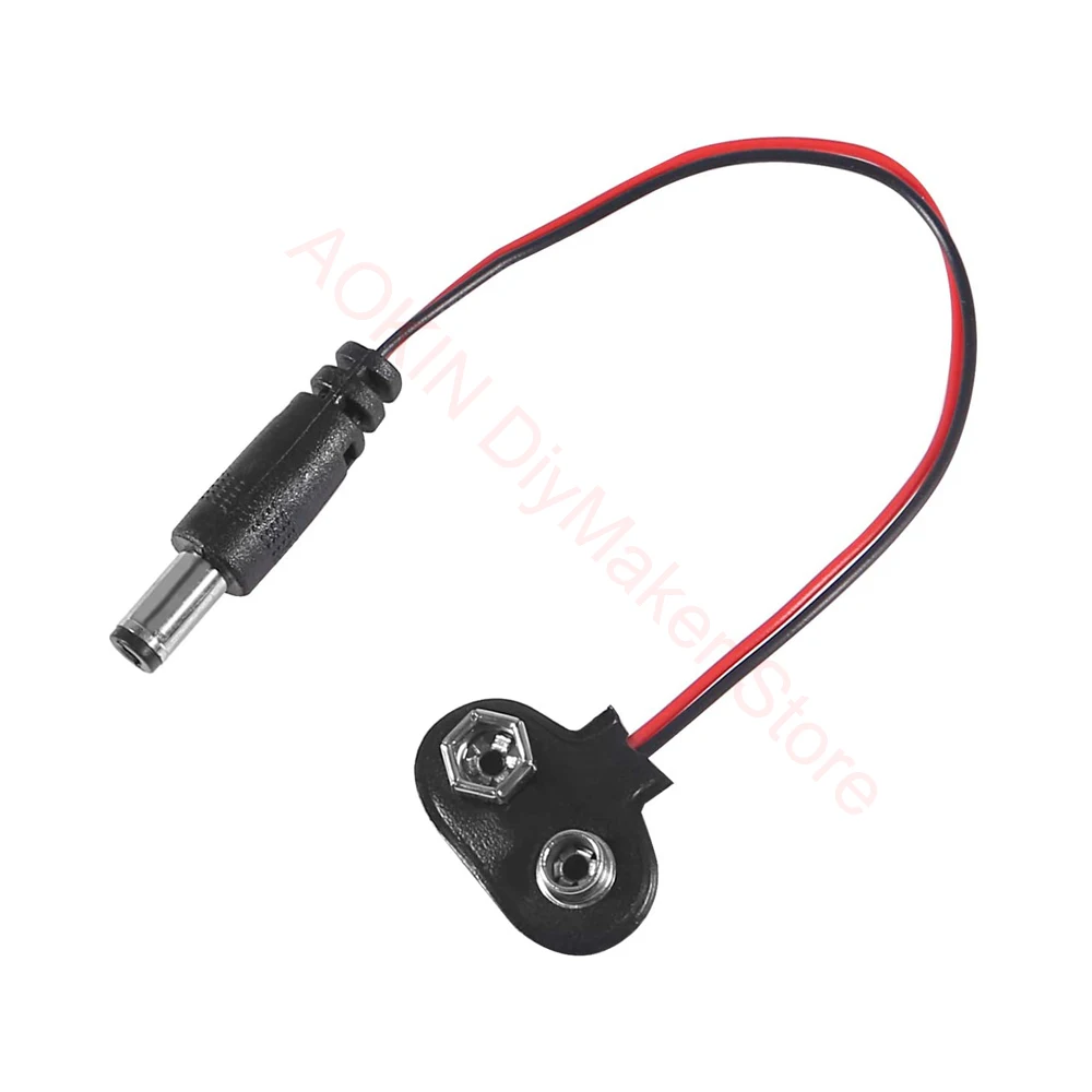 4PCS MB102 Breadboard Power Supply Module and 9v Battery Clip with 2.1mm X 5.5mm Male DC Plug Assortment Kit for Arduino