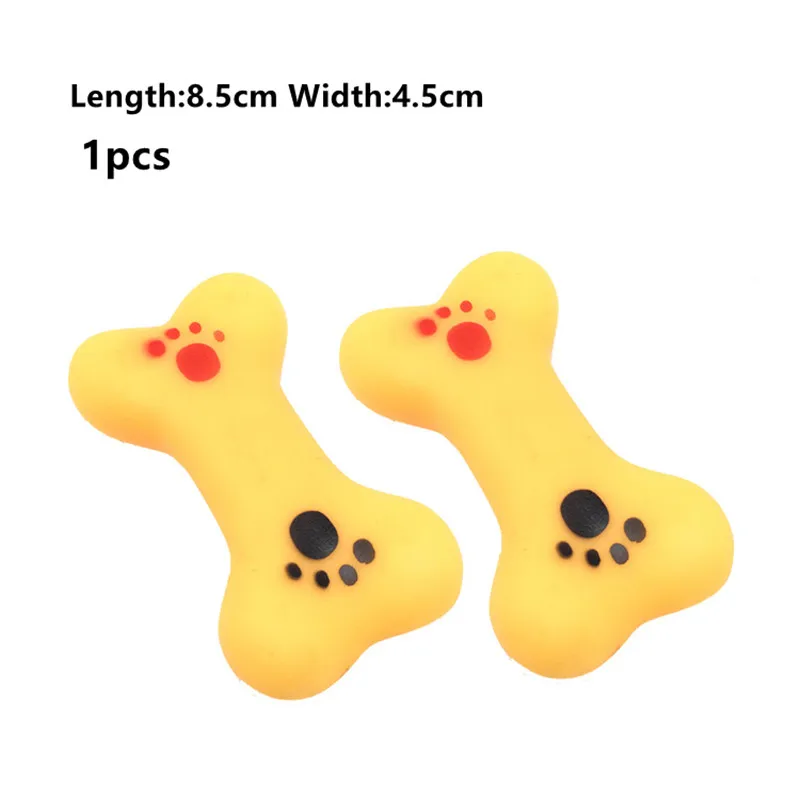 1PC Rubber Squeak Toys for Dog Screaming Chicken Chew Bone Slipper Squeaky Ball Dog Toys Tooth Grinding & Training Toy