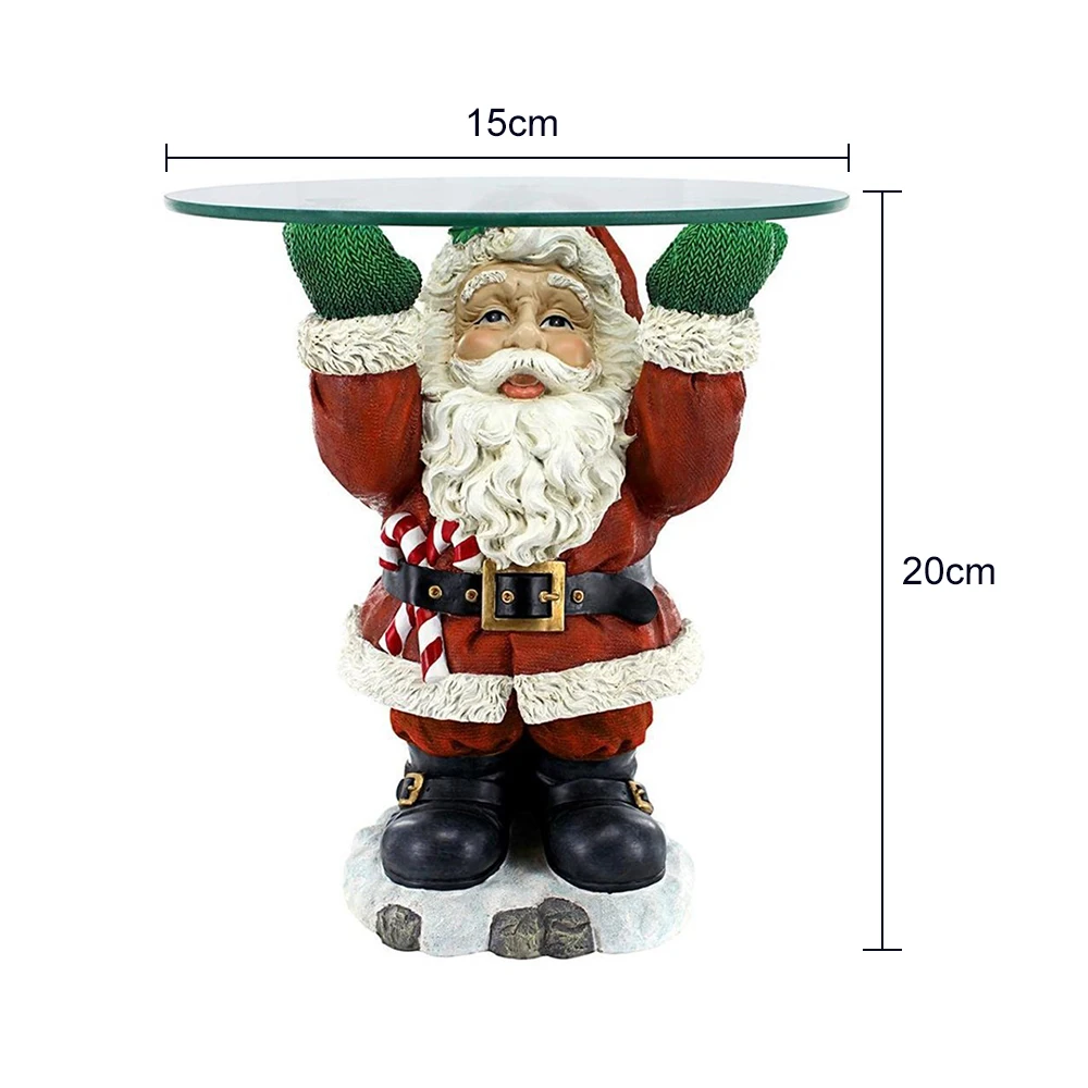 Santa Treats Holder Fruit Plate Christmas Desktop Ornament Resin Santa Claus Crafts Sculptures Party Table Food Tray Decoration