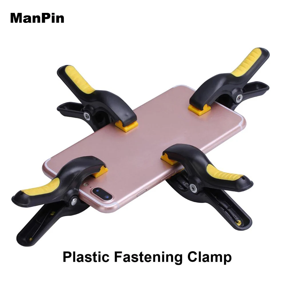 4 pçs clipe de plástico dispositivo elétrico ajustável display lcd braçadeira fixação com almofada borracha tablet do telefone móvel substituir ferramenta reparo