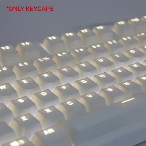 108 Keys White Keycaps ABS OEM Height Suit for 61 87 104 Mechanical Keyboard Transparent Backlight Anne Pro 2 AKKO FUN60 Mad60he