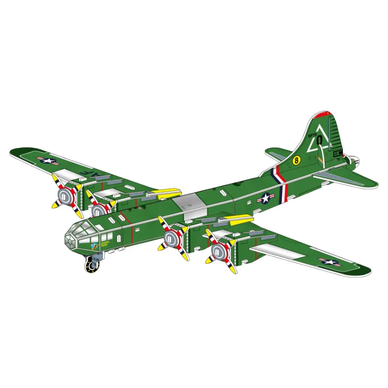 Children's 3D Puzzles, Educational Toys Manually Insert Blocks, Bombers Seaplanes, Antique Airplane Puzzle Models Toy Gifts P328