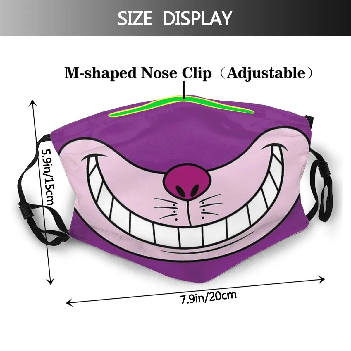 Doll Cat Washable Mouth Mask Cheshire Cat Alice's Adventure in Wonderland Reusable Face Masks With Filters Anti Haze Mask