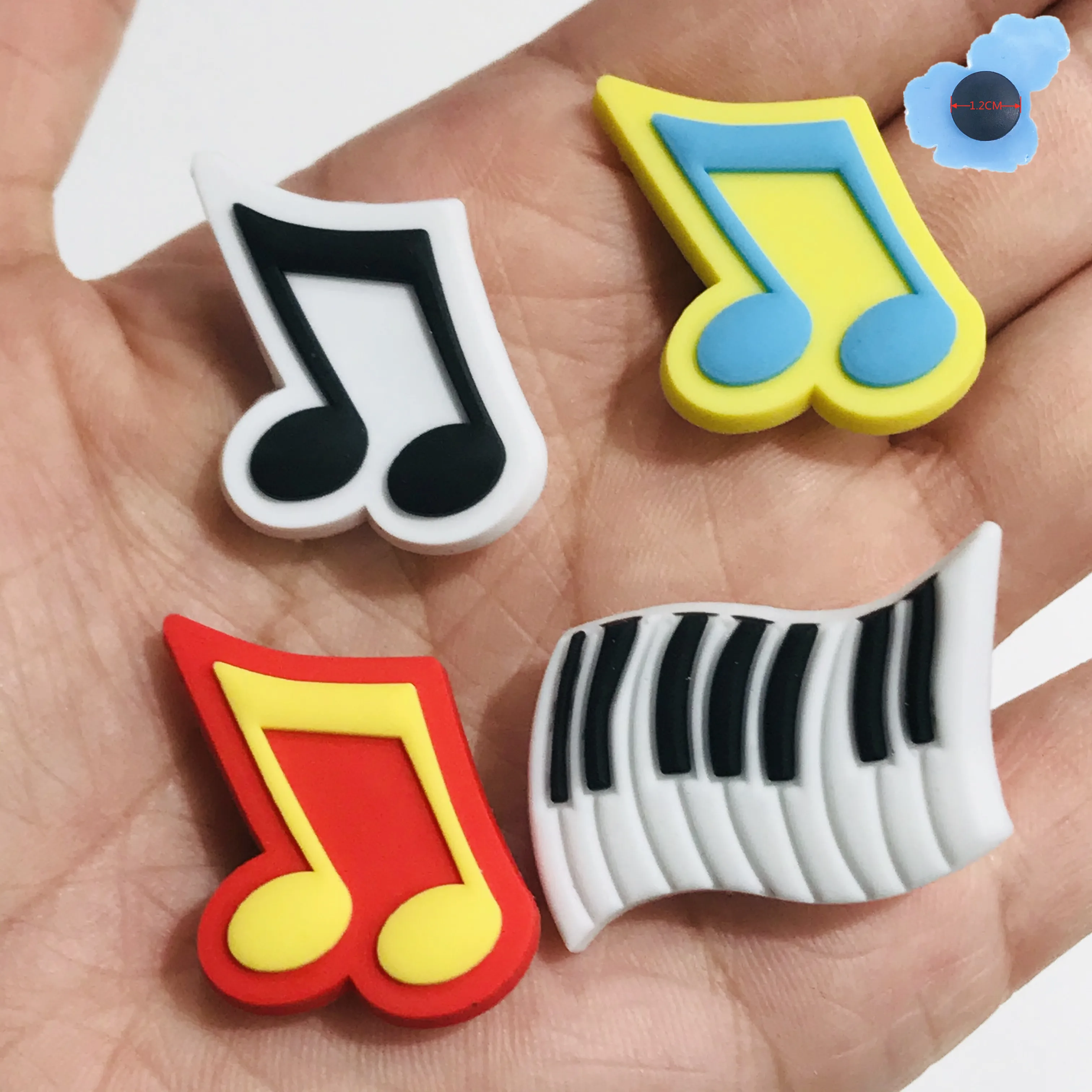 1Pcs Music Note Piano PVC Shoe Buckle Garden Accessories DIY Shoes Decoration  for  Charms Bracelets Kids Gifts