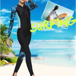 Full Body Rash Guard Lycra Dive Skin UV Swimwear Sport Skins for Women Long Sleeve One Piece Front Zipper Surf Swim Snorkel Suit