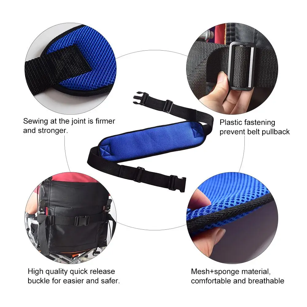 Wheelchair Seat Belt Adjustable Medical Wheelchair Safety Sturdy Harness Straps With Easy Release Buckle For Patient Old People