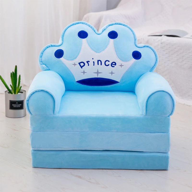 Kids Small Chair Sitting Seat Children Baby Cartoon Animals Plush Soft Comfortable Sofa 115cm Folding Bed Cover Detachable