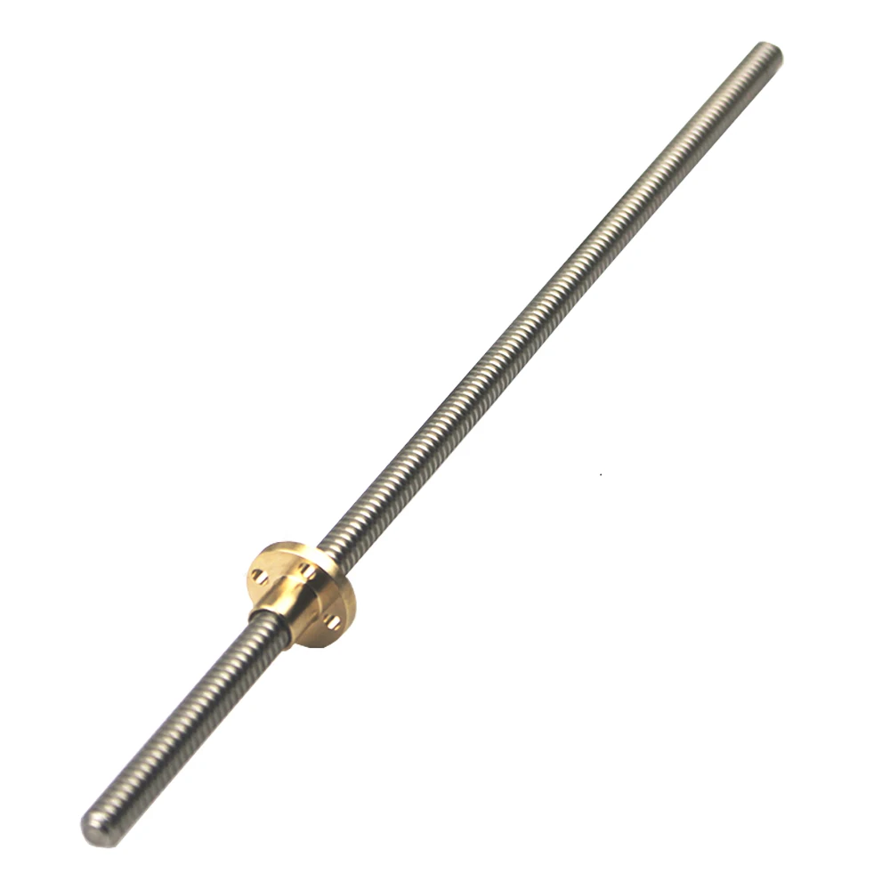 T8 Lead Screw 8mm Lead 2mm/4mm/8mm Pitch 2mm OD 8mm L 100 200 300 350 400 500 600 1000 1200mm With Brass Nut  For CNC 3D Printer