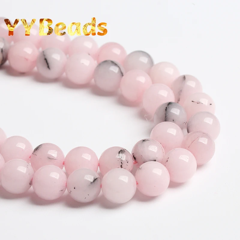 Natural Mineral Gem Stone Pink Opal Stone Beads Round Spacer Beads For Jewelry Making DIY Charms Bracelets 15