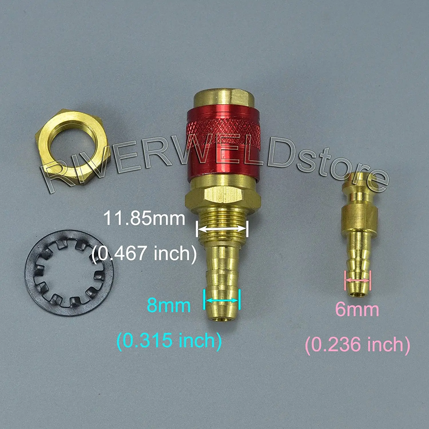 Adaptador refrigerado por agua y Gas, conector rápido para PTA DB SR WP 9 17 18 26 TIG, soplete de soldadura, 2 juegos