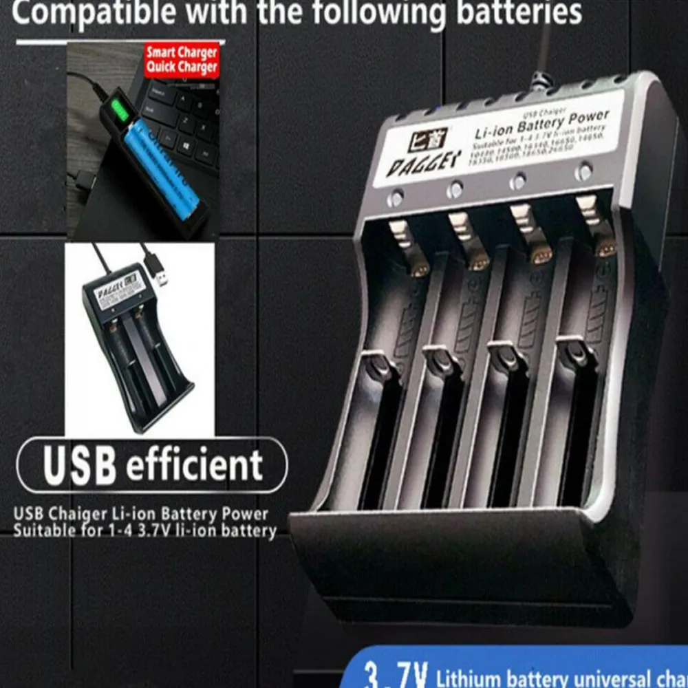 1/2/4 solts 18650 3.7V intelligent USB Battery Charger with LED indicator Rechargeable USB independent charging