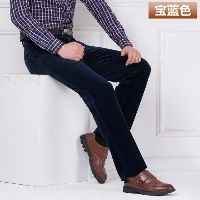 Wholesale Autumn and Spring Thick Section Corduroy Men's Casual Pants Loose Middle-aged Corduroy Trousers Straight Long Pants