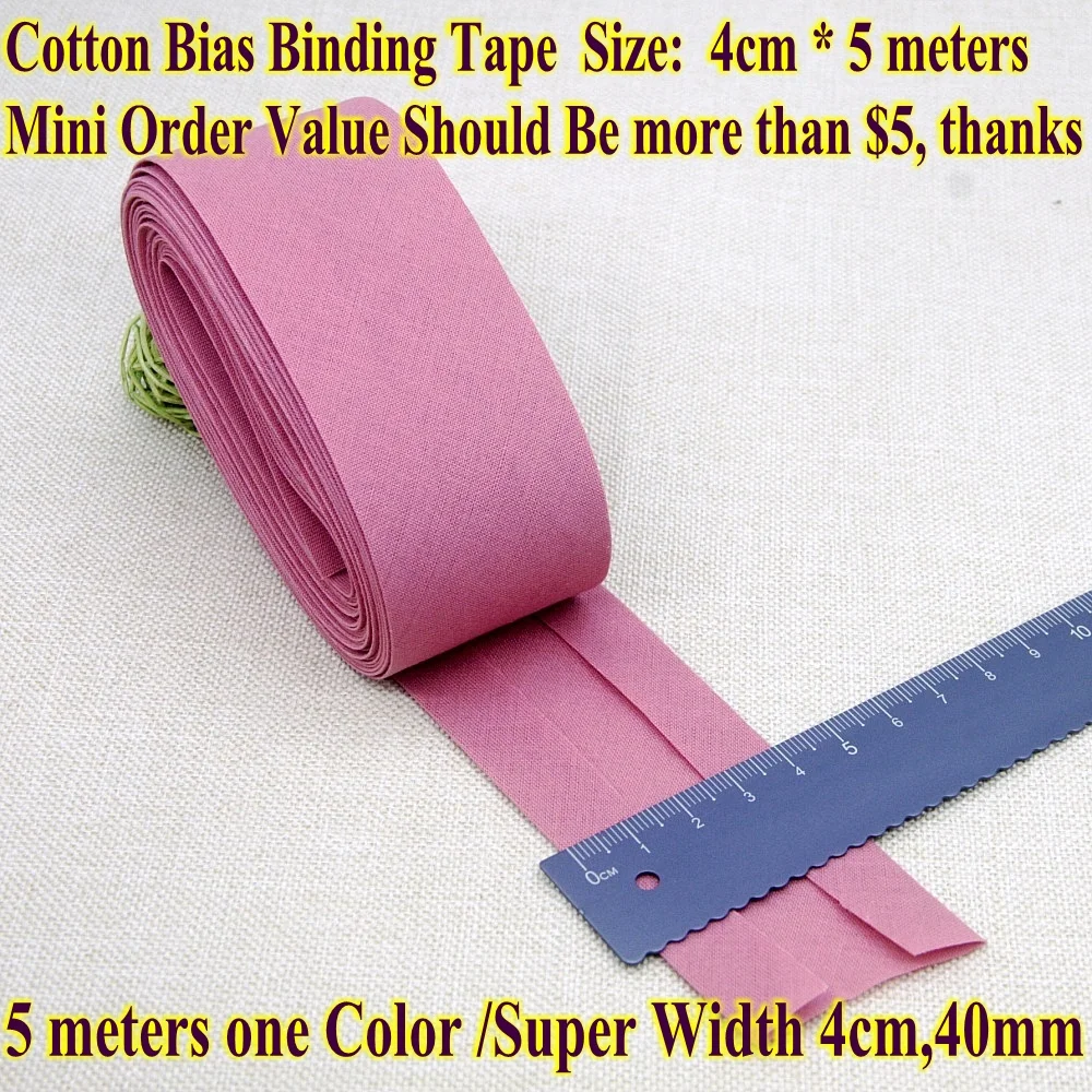 Cotton Bias Binding Tape Size 4cm 40mm 5 meters Super wide Fold Tape DIY handmade sewing material cloth tape ribbon