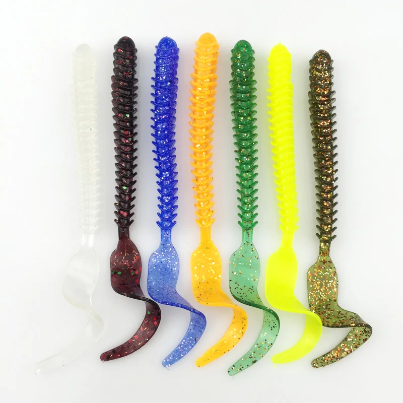 5 adet/grup balıkçılık solucanlar kıvırcık yumuşak Lures 10.5cm 3g Pesca jig Wobbler yapay silikon yem bas sazan Isca swimbaits mücadele