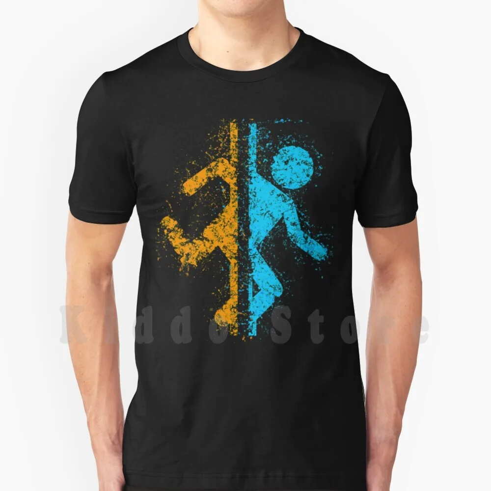 

Portal Футболка Мужская Хлопок Хлопок S-6xl Portal Aperture Aperture Labs Aperture Science Glados Half Life Видеоигра Splat Orange
