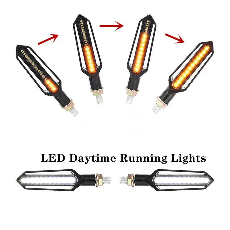 24 LED Motorcycle Turn Signal Indicator Blinkers 12V Three-use