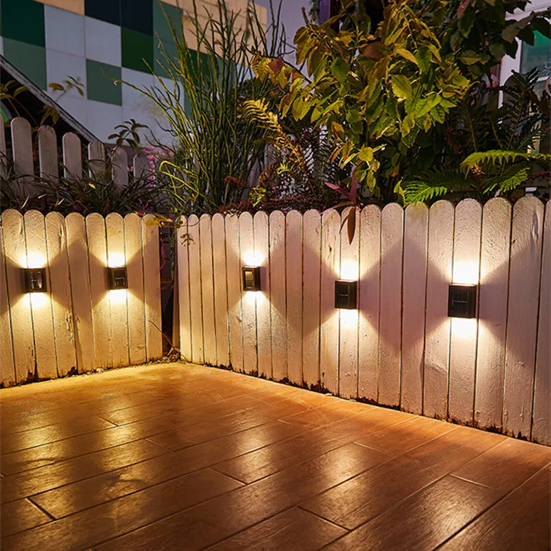 6 LED Solar leuchten im Freien wasserdicht auf und ab leuchtende Beleuchtung Wand leuchte Garten Dekor Treppen Zaun Balkon Sonnenlicht Lampen