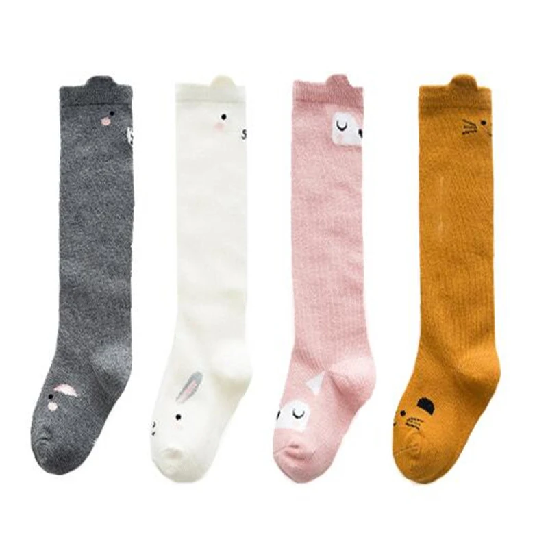 Fox Socks Cat Cartoon Squirrel Pattern Children Babies Cotton Socks for Boys and Girls Unisex Socks Knee High Legwarm New