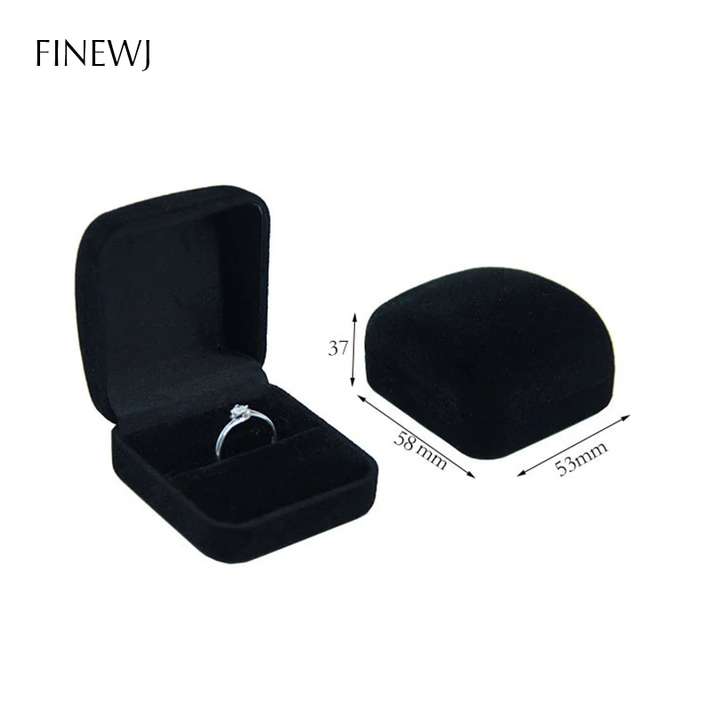 Wholesale Engagement Ring Packaging Box Black Velvet Ear Studs Storage Foldable Case Valentine\'s Day Wedding Ring Gift Organizer