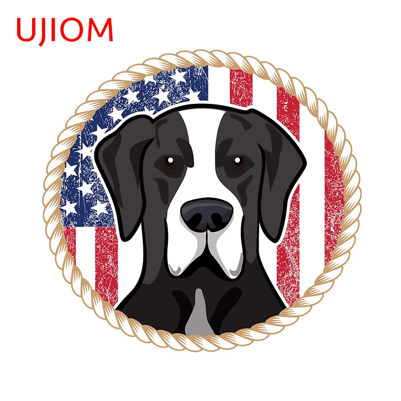 UJIOM Great немецкий дог флаг настенный США наклейки, водонепроницаемые аксессуары для спальни, гостиной, Декор, настенные наклейки, роспись, искусство