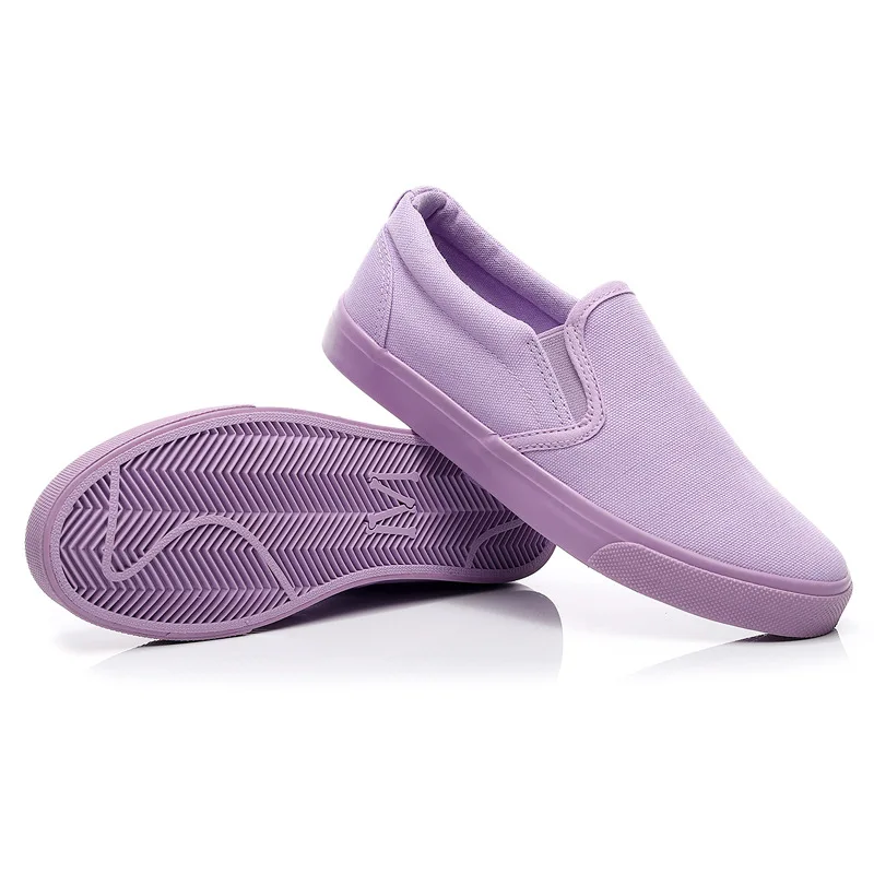 Mocassins décontractés à enfiler pour femmes, chaussures à talon plat, baskets jaunes µet mangue, violet clair, 35-46