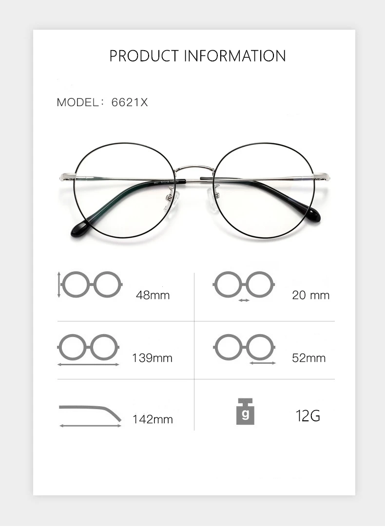 YIMARUILI Ultra Licht Retro β-Titan Runde Brillen Rahmen Myopie Optische Brillen Rahmen Männer Und Frauen 6621X – Detail 4