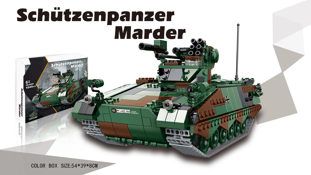 World War Military Germany Schutzenpanzer Marder Batisbricks Building Block Ifv Model Ww2 Army Figures Moc Bricks Toy Collection