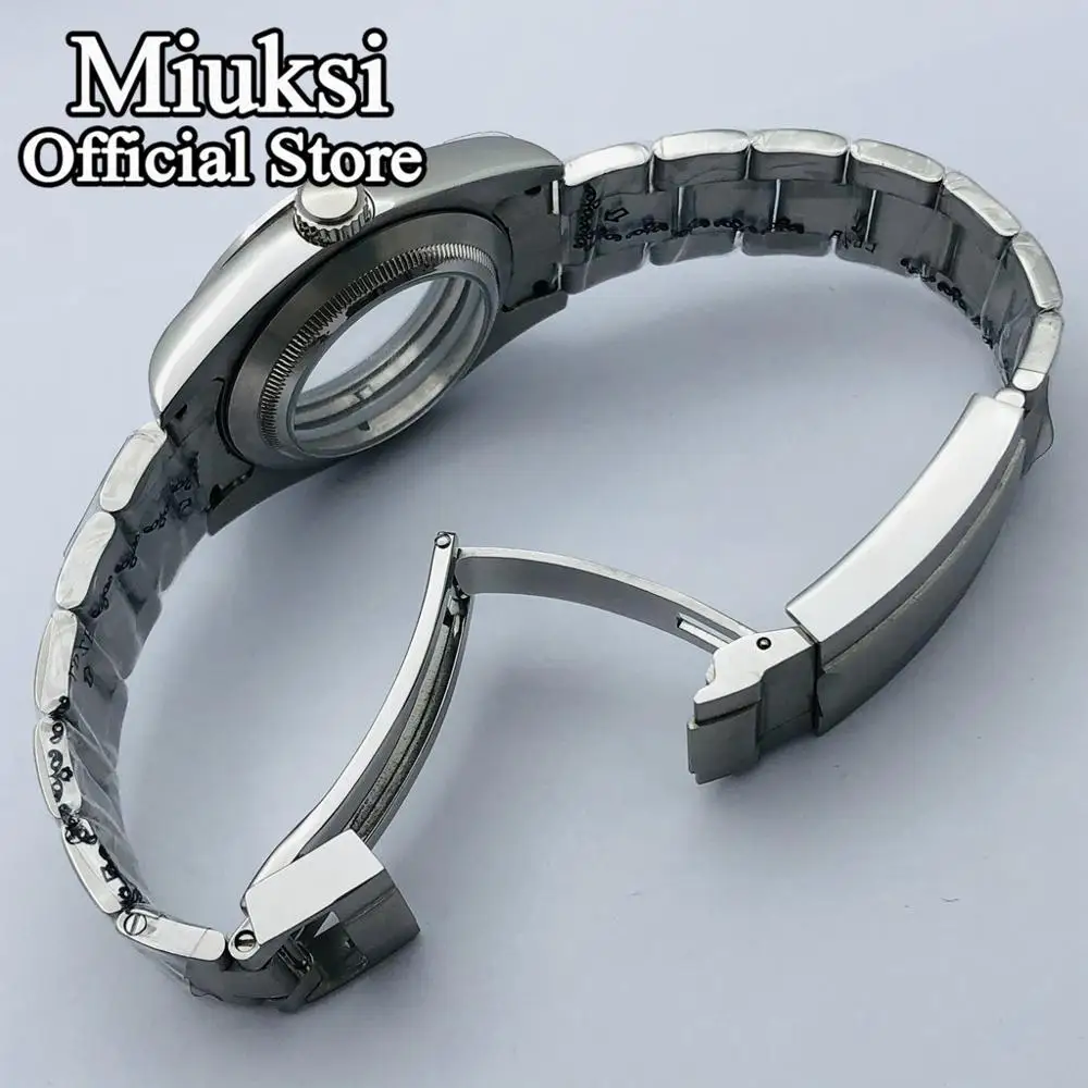 Miuksi 36mm/40mm sapphire glass silver case fit NH35 NH36 ETA2824 2836 Seagull ST2130 DG2813 3804 Miyota 8205 8215 821A movement