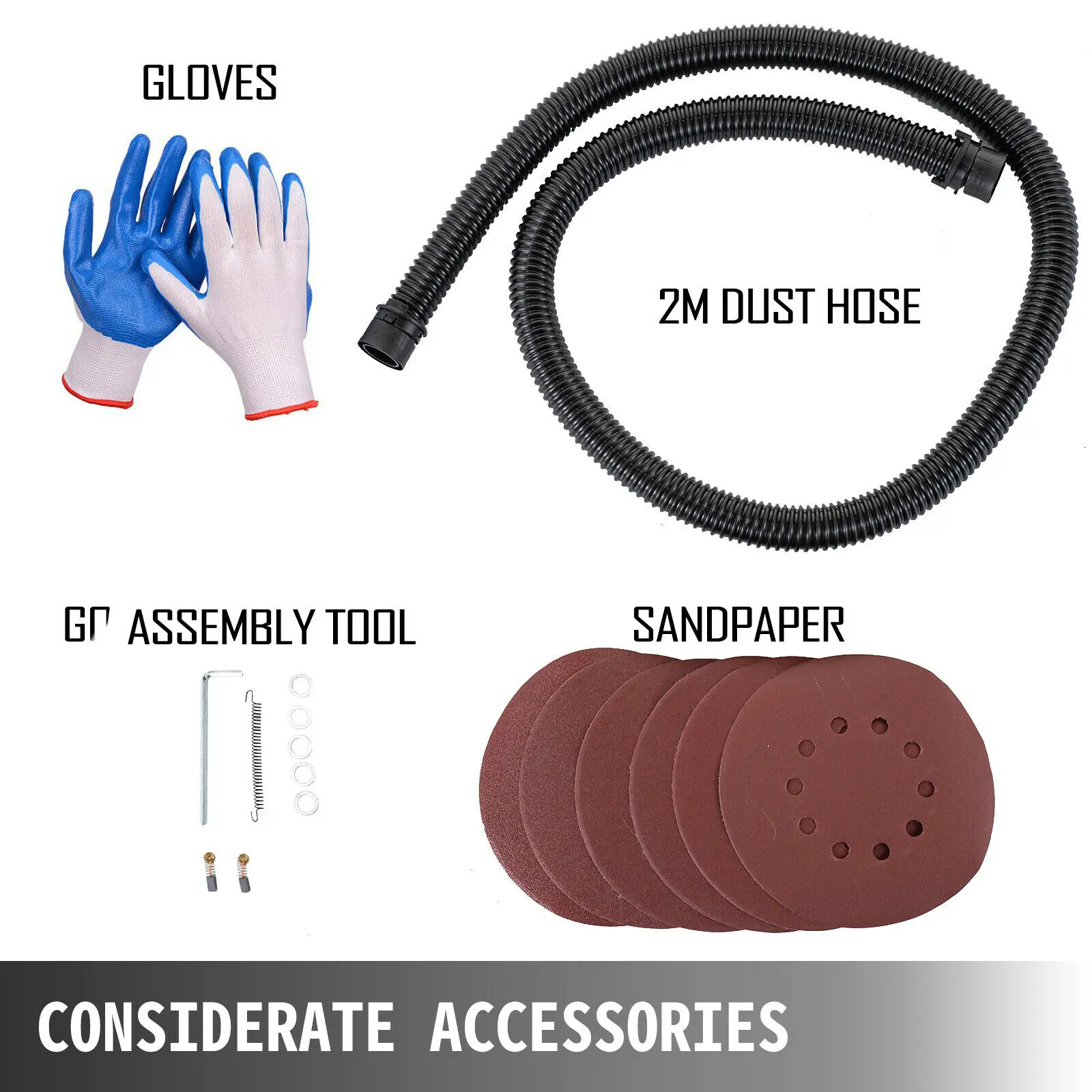 Listrik Drywall Sander 750W Foldable Dinding Sander LED Strip Light Disc Sander