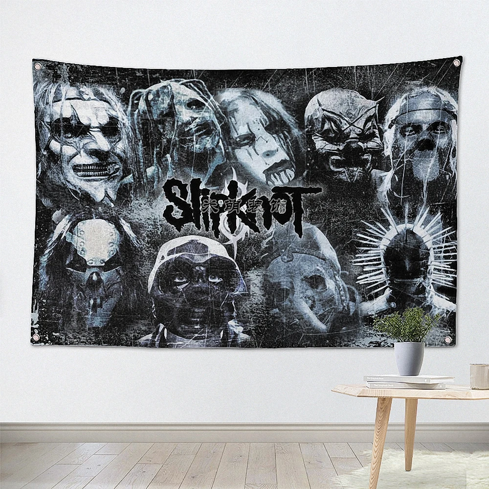 Rock Band Heavy Metal Music Posters Retro Loft Cloth Art Flag Banner Wall Hanging Tapestry Bedroom Dormitory Home Decoration E4