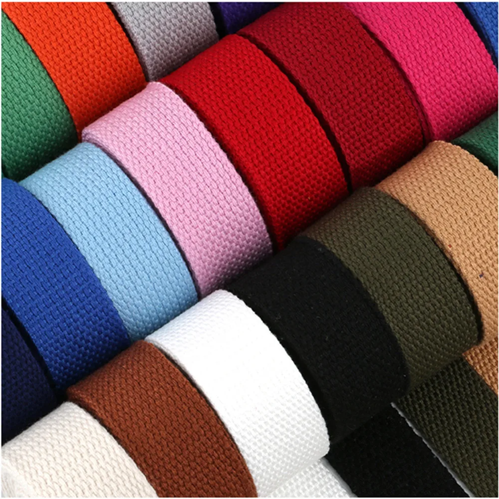 3Yards 25/30/38mm Canvas Webbing/Ribbon Bag Cotton Webbing Belt Knapsack Accessories Outdoor Backpack  Parts DIY Craft For Home