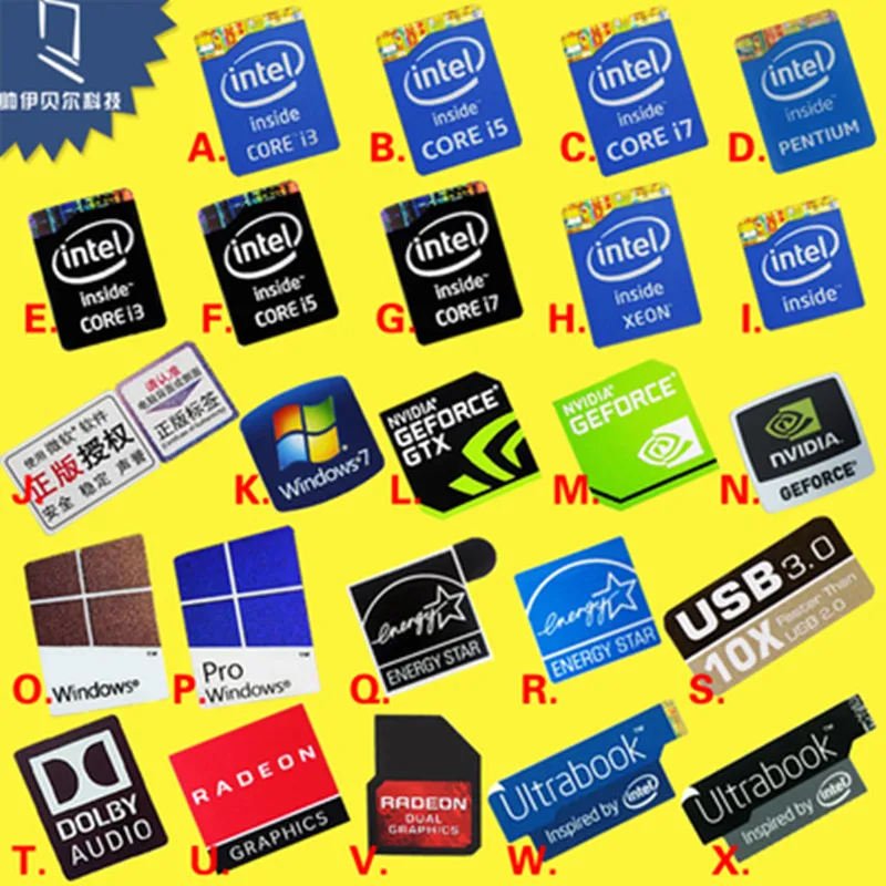 

DIY Sticker Decoration Original Four or Five Generation CPU4 5 i3 i5 i7 Pentium Xeon Laptop Label