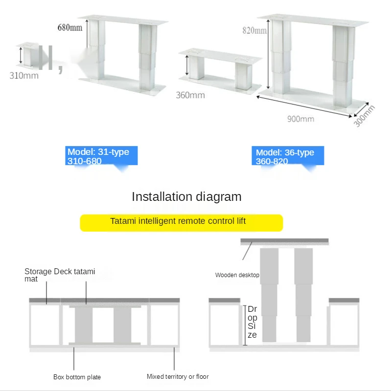 Imagem -04 - Mesa de Elevação Elétrica Dupla-polo Tatami Mesa de Elevação Dupla Controle Remoto Inteligente
