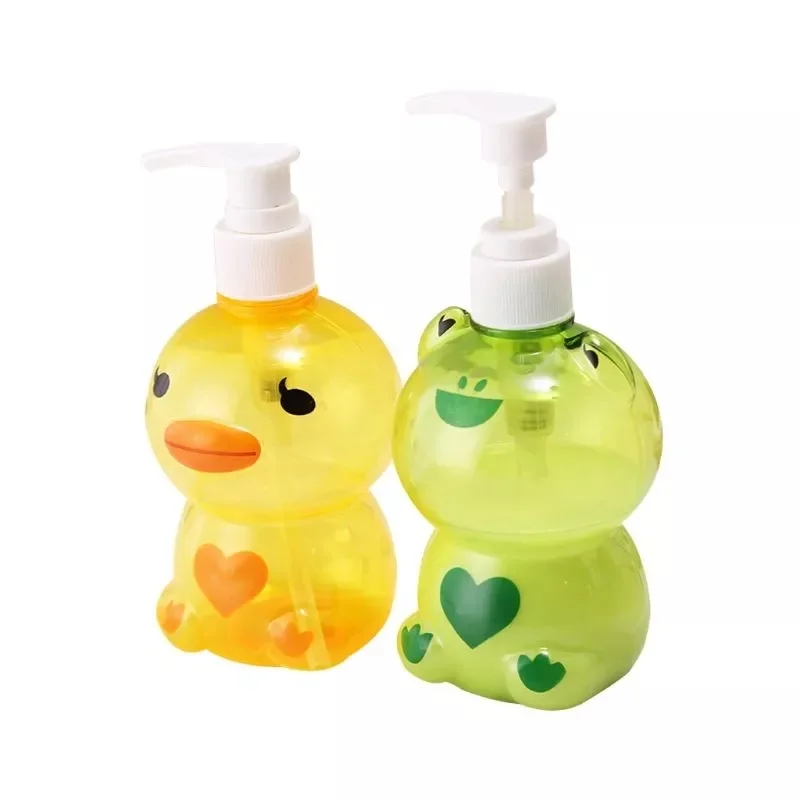 250ml Empty Pump Bottle Portable Soap Dispenser Child Cute Animal Frog/Duck Shape Press Type Split Shampoo Shower Container