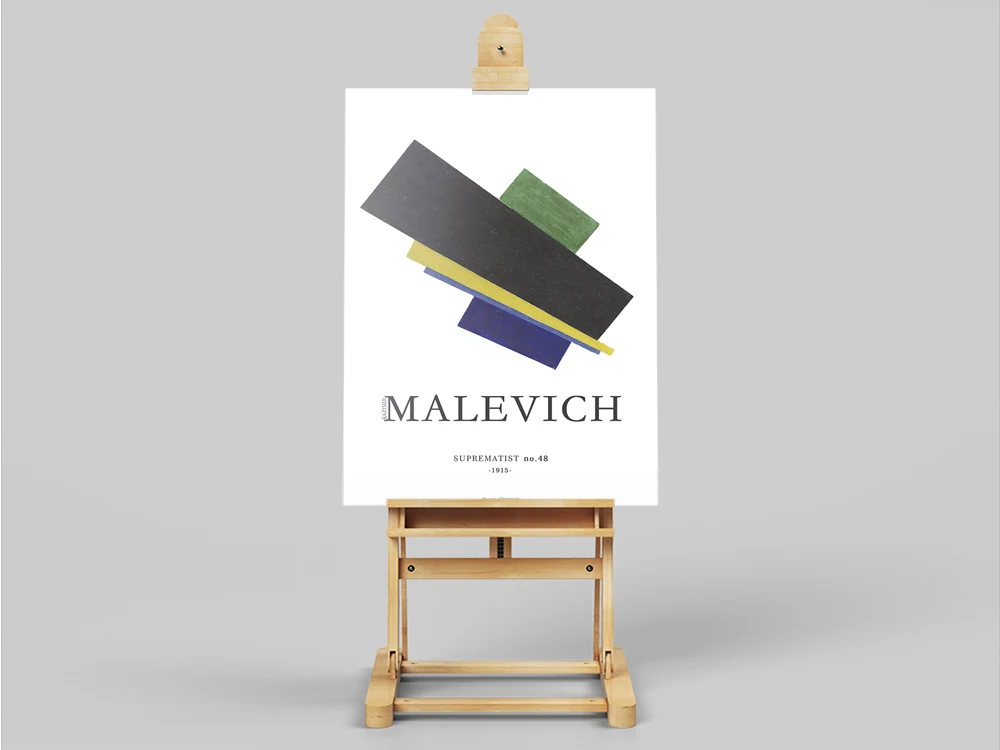 Kazimir Malevich poster, Malevich Suprematist 48 , Kazimir Malevich Exhibition poster, minimalistic art, Modern art poster, Art