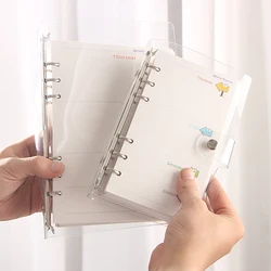 A5 A6 Loose-leaf Notepad Case Cover Transparent Shiny Replaces Notebook 6 Holes Inner Pages Paper Shell