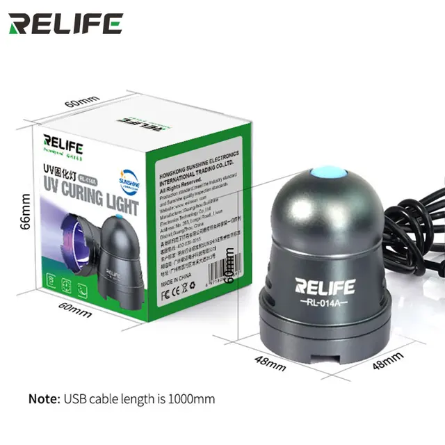 RELIFE RL-014A USB UV lampa utwardzająca klej przenośne narzędzia do naprawy telefonu komórkowego zielony olej ogrzewanie światło dla inteligentnego telefonu komórkowego