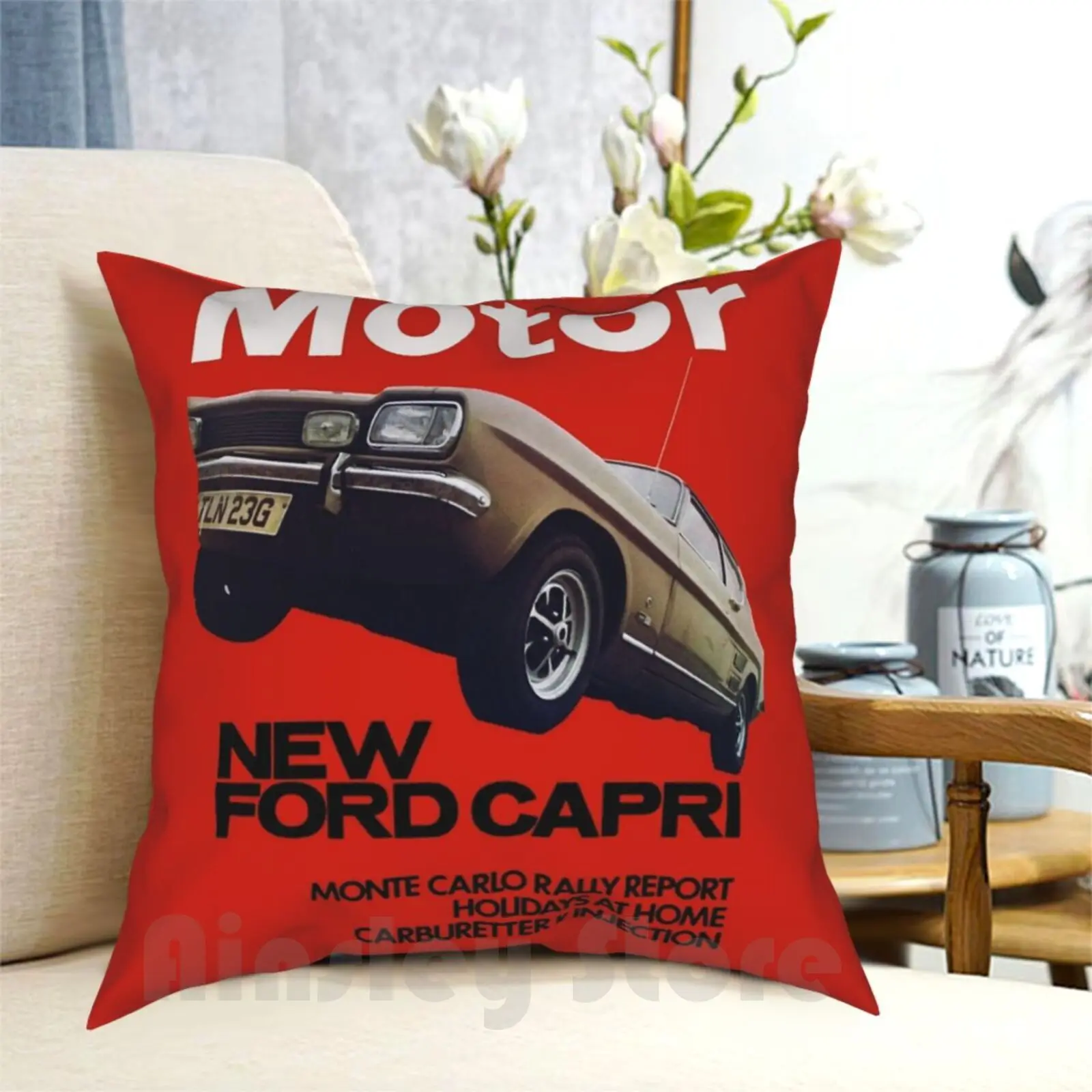 Funda de almohada Capri impresa para el hogar, funda de almohada suave DIY, Capri Coupe Special Escort Cortina Granada de los años 1960, 1970, 1980, 60 y 70