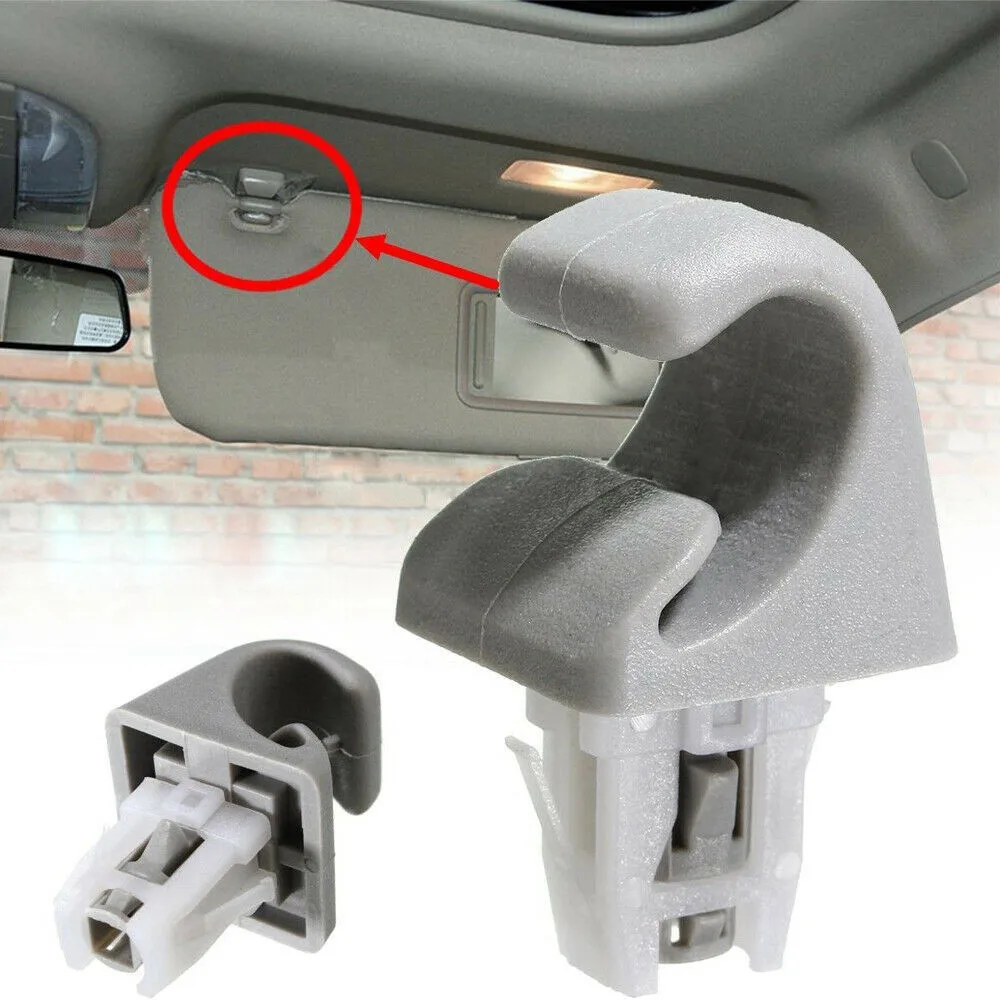 

2 X Car Grey Car Sun Visor Bracket Hook Clip Plastic Calmp For Toyota For Camry For Corolla For Prius For RAV4 26.2x24.8x46.5mm