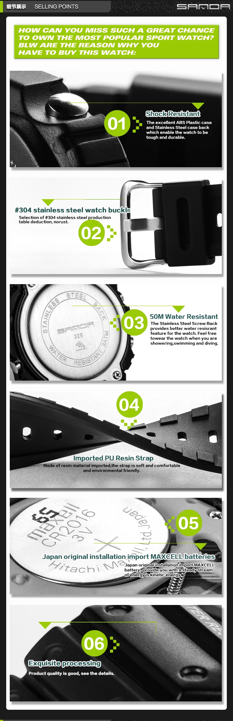 SANDA Digitaluhr Herren Wasserdicht 30M Uhr LED Herren Sport G-Stil Uhr Herren Top-Marke Militäruhren Relogio Masculino – Detail 14