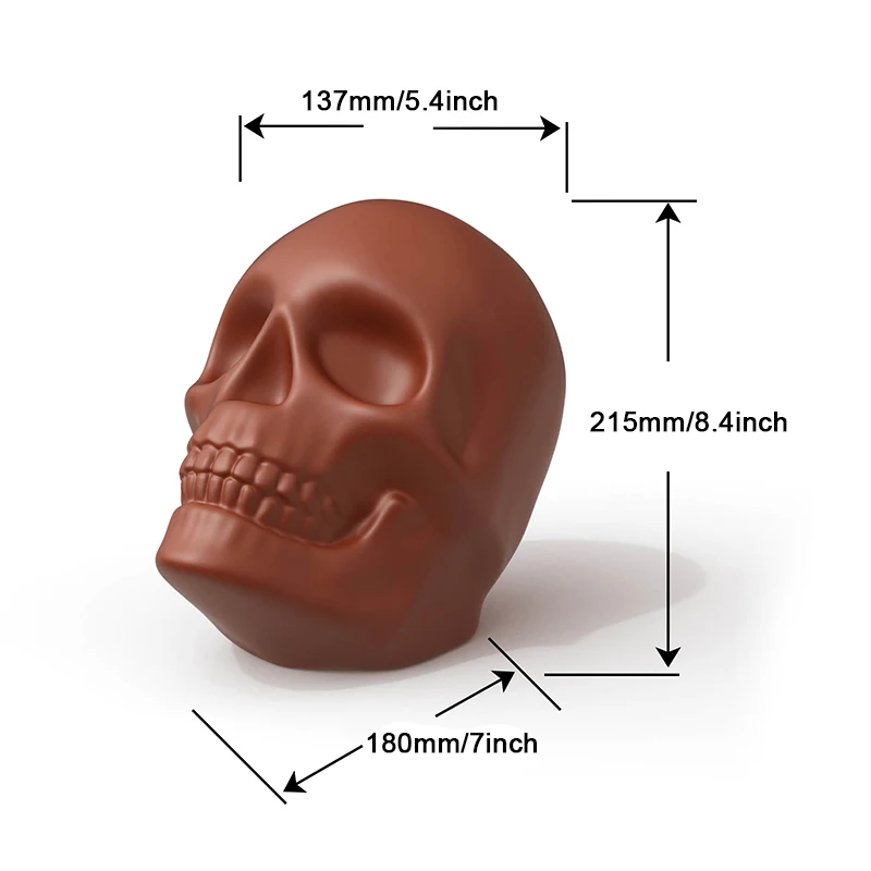 Large Realistic Silicone Skull Cake Mould DIY Baking Cake Mold for Halloween Gifts Kitchen Accessories Baking Decoration Tool FU