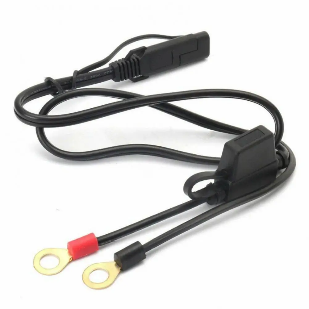 12-24V Motorcycle Battery Charger Quick Disconnect Cable Black SAE to O Ring Terminal Harness for Car Battery Output Connector