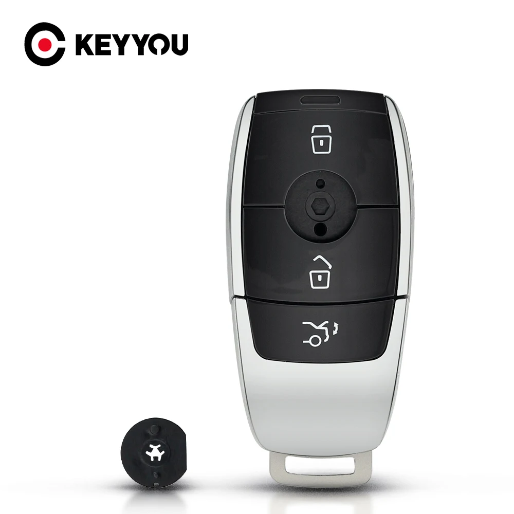 

KEYYOU Remote Key Case Shell For Mercedes Benz 2017 E Class W213 2018 S Class 3 Buttons Smart Key Fob Replacement Car Styling