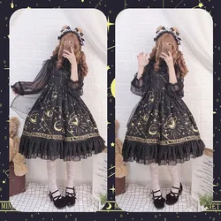 Gothic palace sweet princess lolita strap dress vintage high waist printing victorian dress kawaii girl gothic lolita cos loli