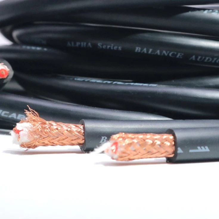 Hi-End HIFI Audio 8mm ALPHA Series μ-P2.1 PCOCC Conductor Balance  Wire Cord Line Cables