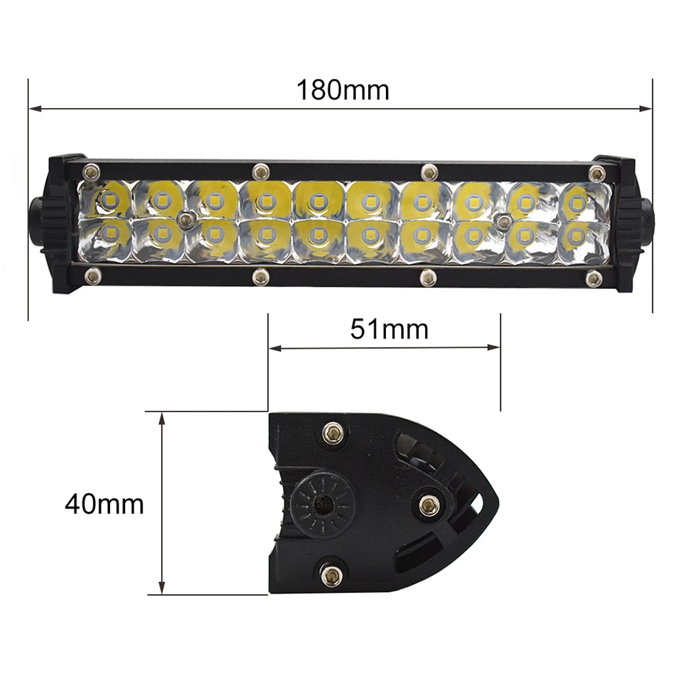 7 inch Dual Row Led Light Slim 40mm 60W LED Bar For off-road Wrangler JK Rubicon 4WD Trucks ATV Trailer Farm machine Motors 12V