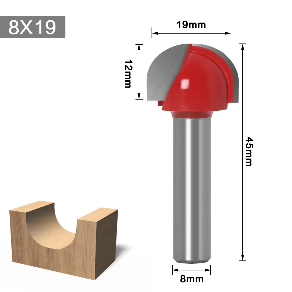 Brocas redondas de carburo sólido para carpintería, Herramientas CNC con vástago de 8mm, punta redonda, caja de núcleo de Cala, fresa de bola