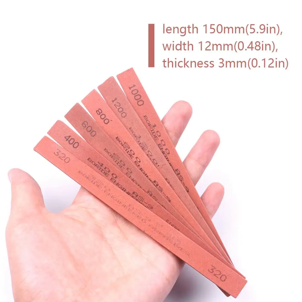 6Pcs Oil Stone 320 400 600 800 1000 1200 Grit White Corundum Knife Sharpener Whetstone Sharpening Stone 150x12x3mm
