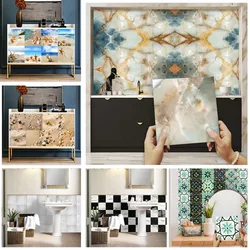 10/15cm Crystal Hard Film Tiles Sticker Bathroom Kitchen Backsplash Oil-proof Decoration Wallpaper Self-adhesive Wall Decals