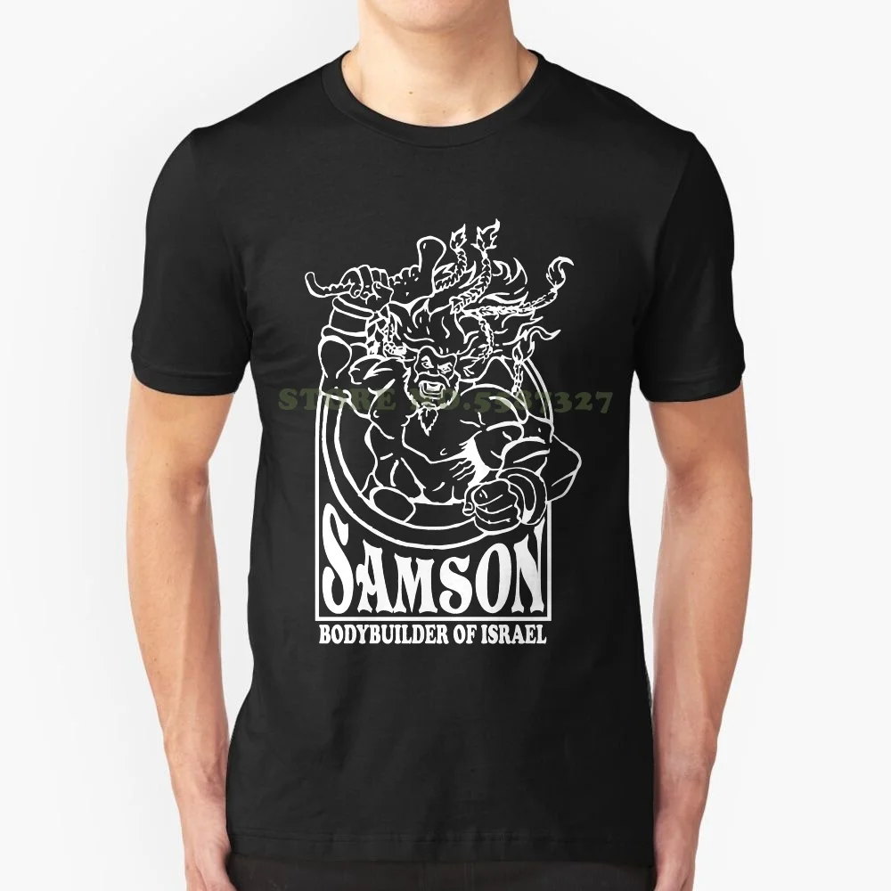 Funny Bible Samson Bodybuilder Men's T Shirt Men T Shirt Print Cotton Short Sleeve T Shirt